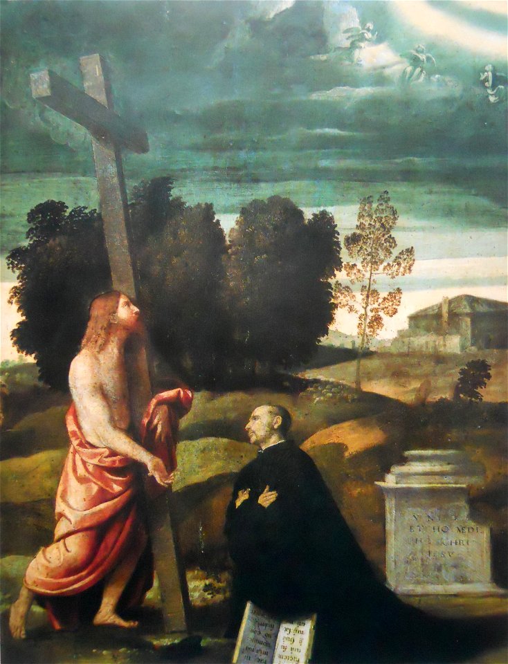 Cristo con la croce e un devoto