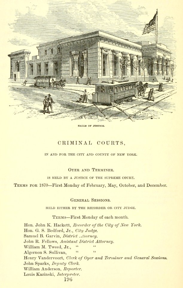 Criminal Courts, New York City, Valentine's Manual