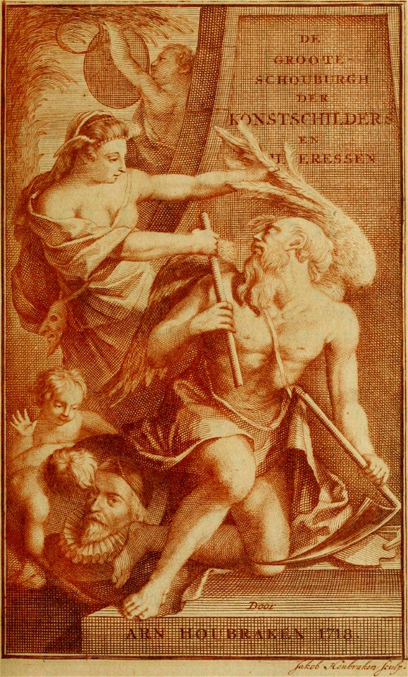 De Groote Schouburgh Der Nederlantsche Konstschilders En Schilderessen 1718 vol 1 frontispice