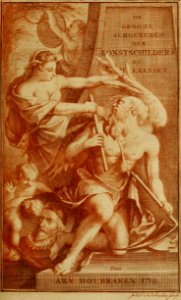 De Groote Schouburgh Der Nederlantsche Konstschilders En Schilderessen 1718 vol 1 frontispice