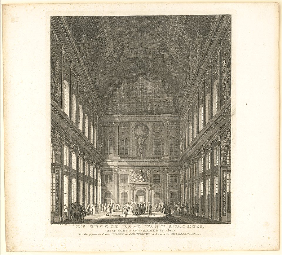 De groote zaal van't stadhuis, naar Schepens-Kamer te zien LCCN2004669522