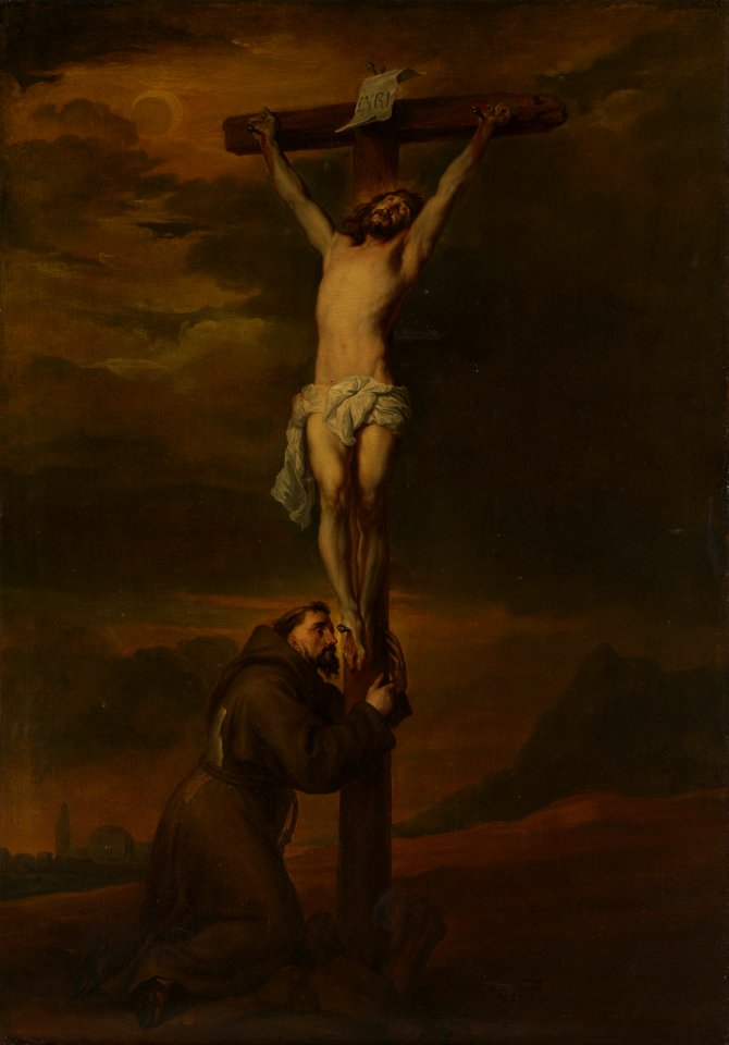 De heilige Franciscus aan de voet van het kruis Rijksmuseum SK-A-104