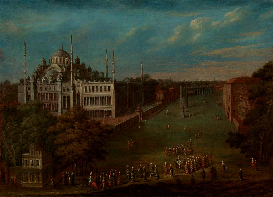 De grootvizier steekt de Atmeydanı (hippodroom) over Rijksmuseum SK-A-1998