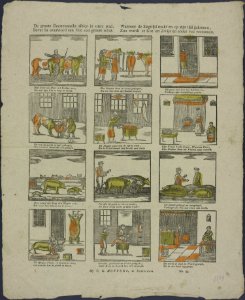 De groote beestenmarkt alhier in onze stad, Bevat in overvloed aan vee een groote schat-Catchpenny print-Borms 0530