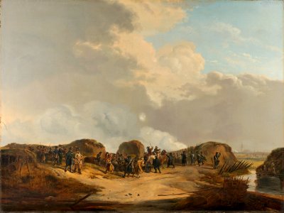 De halve maan voor Naarden bij het beleg, april 1814 Rijksmuseum SK-A-1103