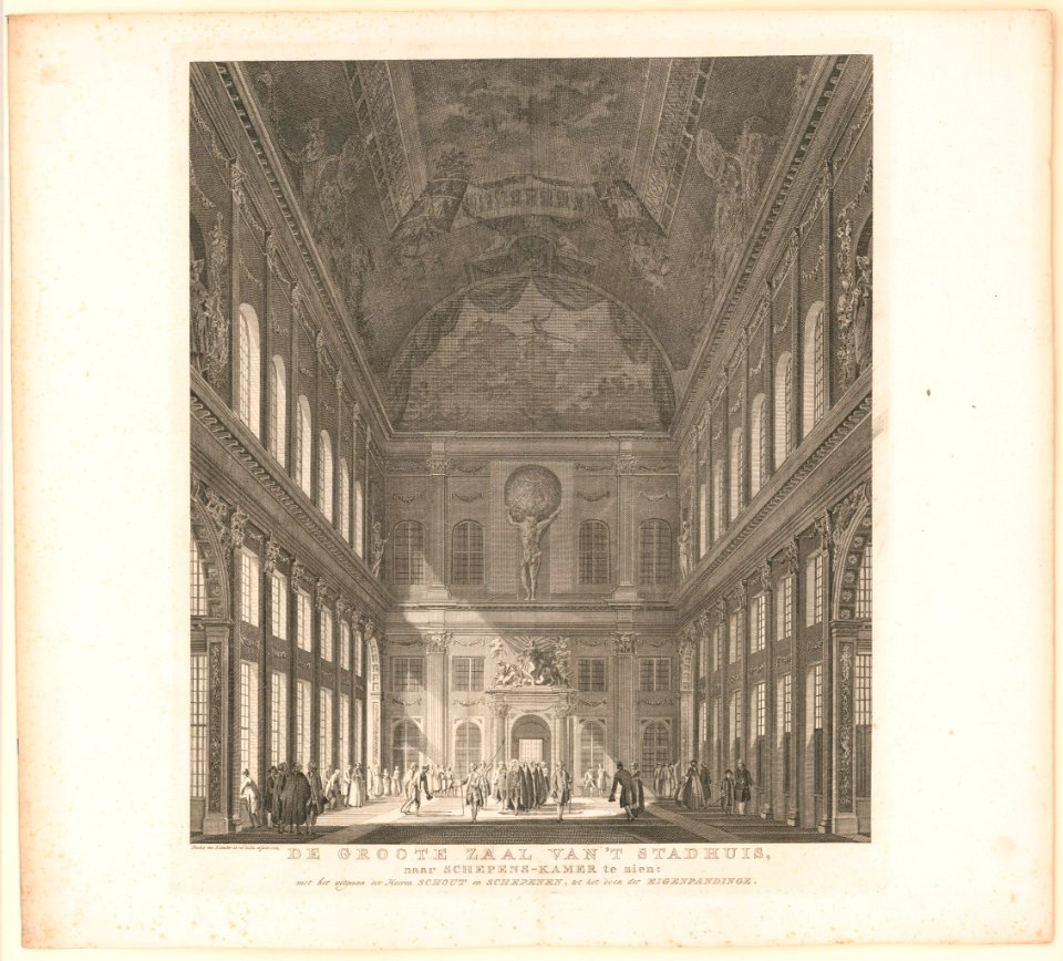 De groote zaal van't stadhuis, naar Schepens-Kamer te zien LCCN2004669522