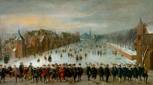 De Hofvijver gezien vanaf het Doelenterrein (The Hague, 1618)