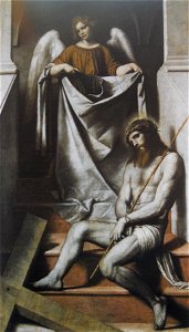 Cristo in passione e l'angelo (Moretto). Free illustration for personal and commercial use.