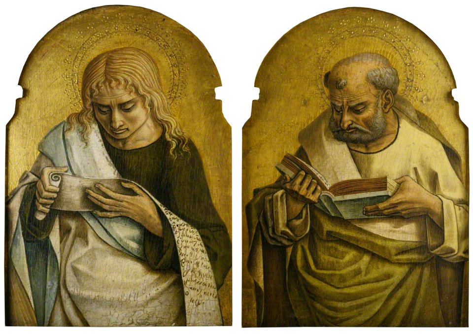 Crivelli (and studio) - Two Evangelists (Saint John the Evangelist and the Author of Another Gospel) (from a predella), c.1471–1473