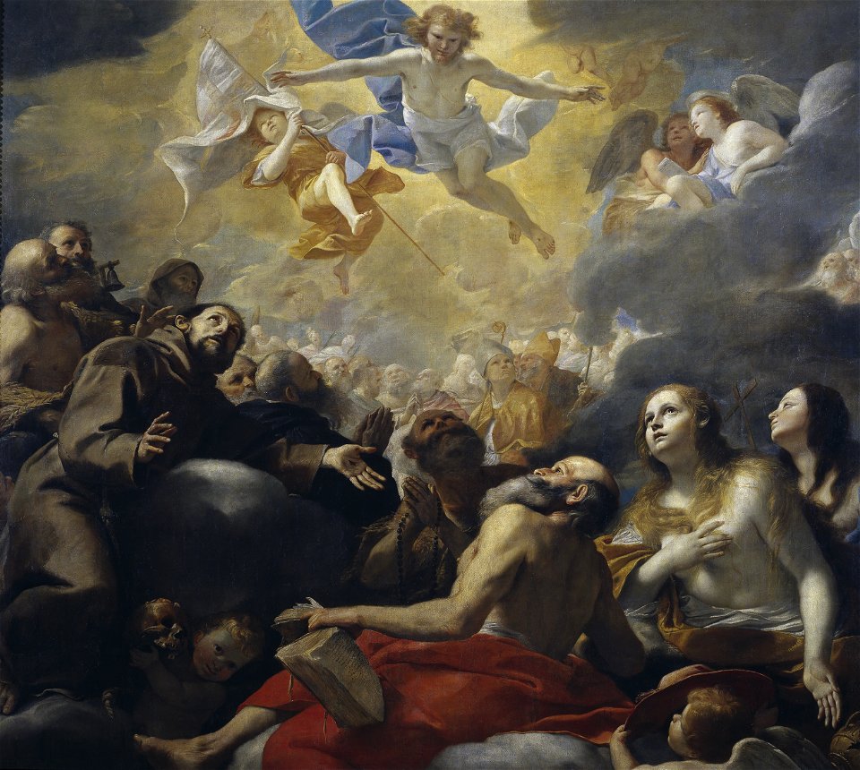 Cristo en gloria con santos (Mattia Preti)
