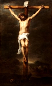 Cristo en la cruz, de Bartolomé Esteban Murillo (Museo del Prado). Free illustration for personal and commercial use.