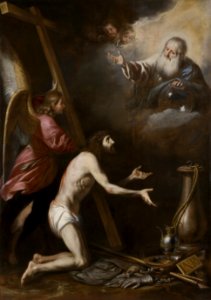 Cristo ofreciendo el mundo al Padre Eterno, del círculo de Antonio del Castillo (Museo de Bellas Artes de Córdoba)