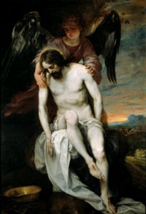Cristo muerto sostenido por un ángel (Cano). Free illustration for personal and commercial use.