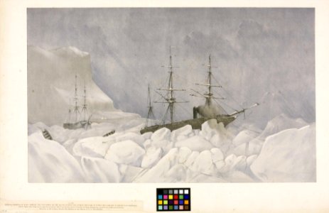 Critical Position of H.M.S. Phoenix off Cape Riley, on the 18th of August, 1853, during the gale in which the gallant M Bellot was drowned - RMG PZ6682