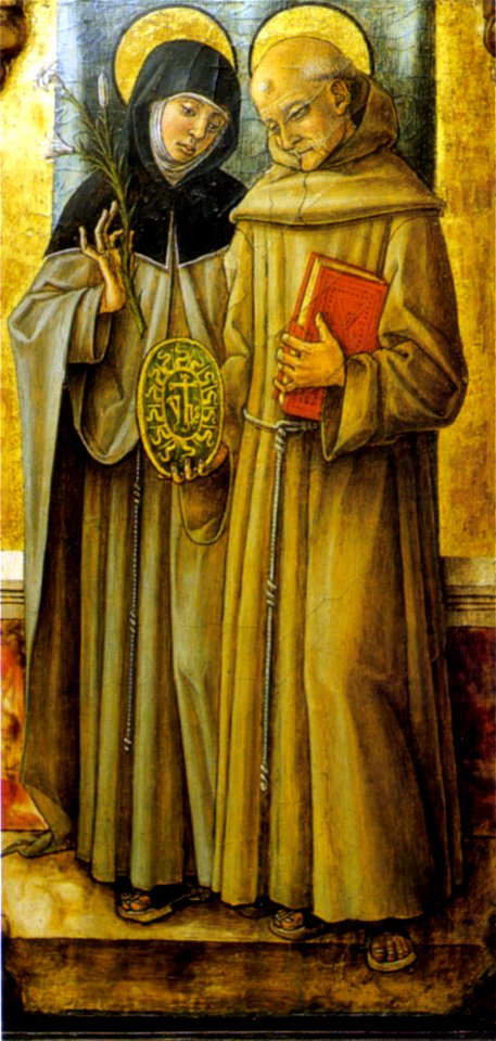 Crivelli, san piero in muralto, Santa Chiara e san Bernardino da Siena, dett