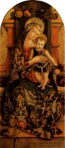 Crivelli, Madonna col Bambino e piccolo frate francescano orante