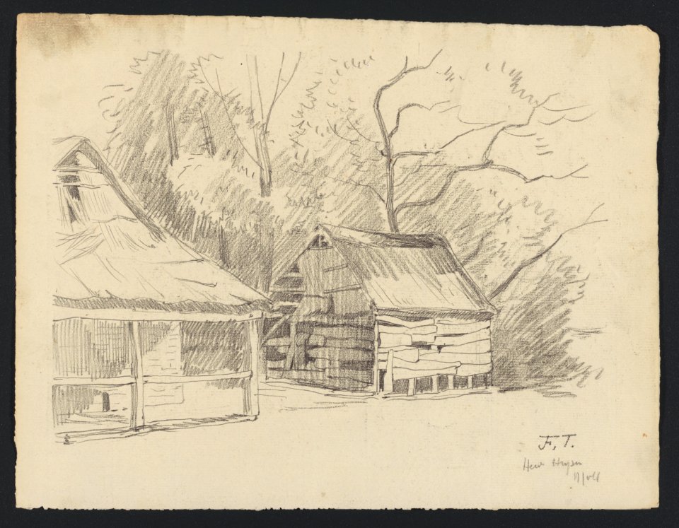 Croquis d'une remise ou d'une grange (localisation illisible) drawing by Jean-François Taelemans, R-2009-26356, Prints Department, Royal Library of Belgium