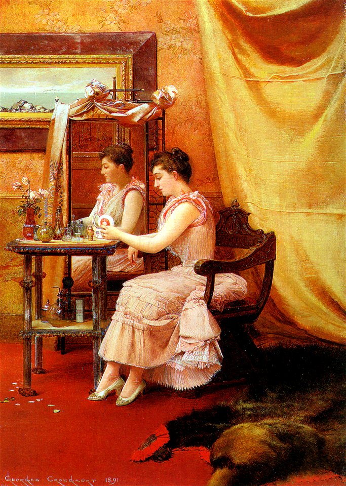 Croegaert Georges La toilette 1891 Oil On Panel