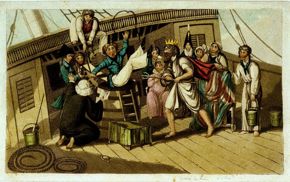 Crossing the Line c.1820 (caricature) RMG PU0161