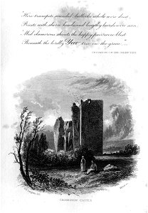 Crookston Castle engraving by William Miller after G F Sargent
