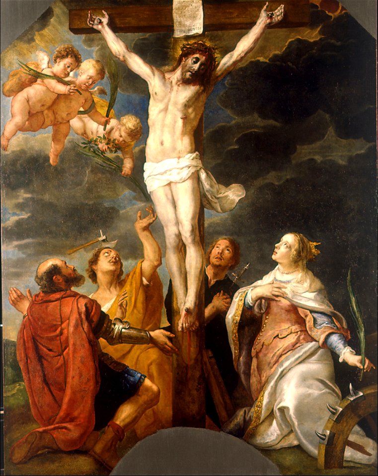 Gaspar de Crayer - Christ on the cross with four saints - Free Stock ...