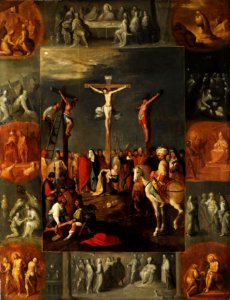 Crucifixion attributed to Frans Francken II. Free illustration for personal and commercial use.