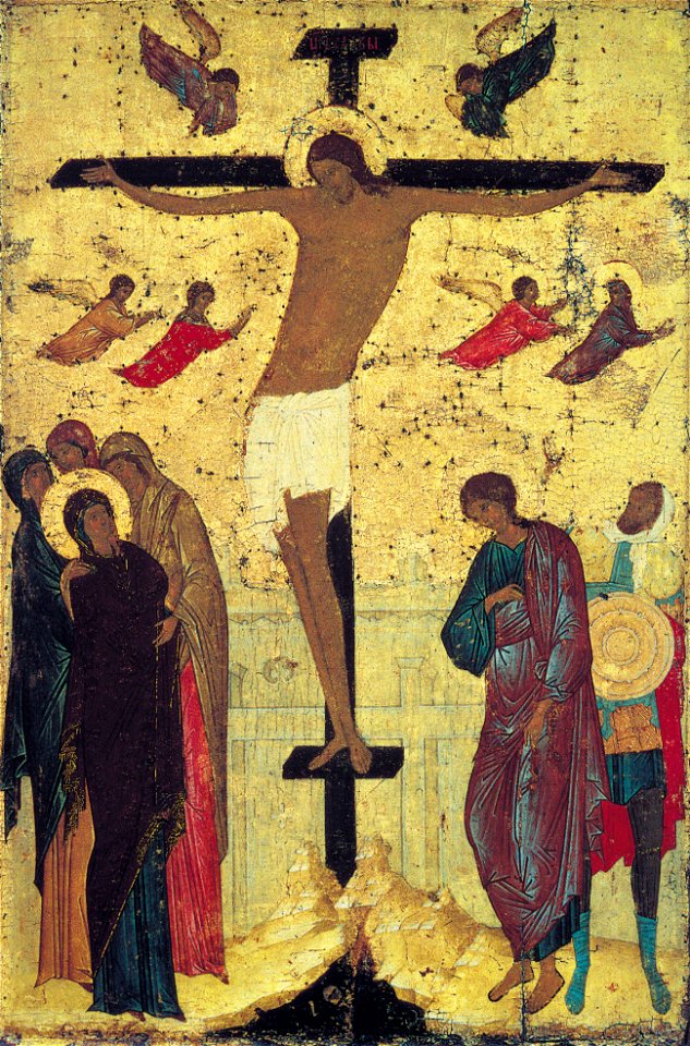 Crucifixion of Jesus, Russian icon by Dionisius, 1500