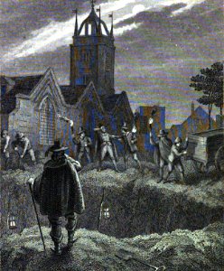 Cruikshank The Great Pit in Aldgate'