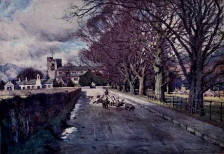 Crosthwaite Church, Keswick - The English Lakes - A. Heaton Cooper. Free illustration for personal and commercial use.
