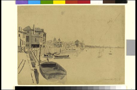 Crowley's Wharf, Greenwich, in February 1825 RMG PY0113