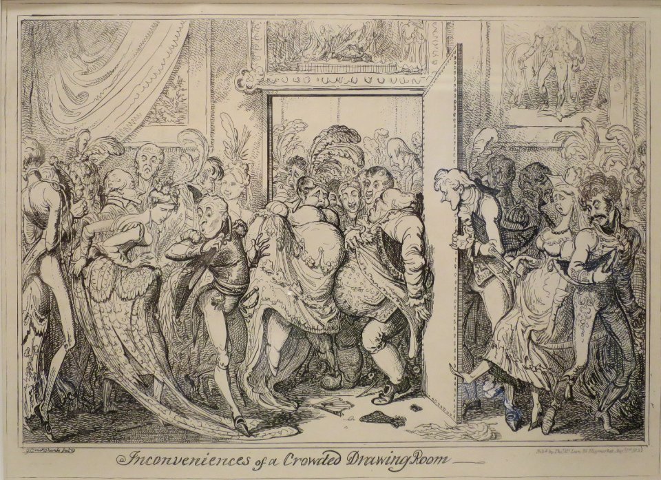 George Cruikshank - Inconvenience of a Crouded Drawing Room, 1818