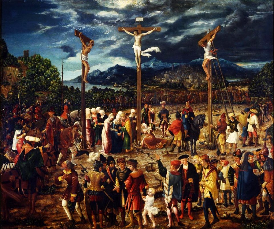 Crucifixión, de Hans Mielich (Real Academia de Bellas Artes de San Fernando)