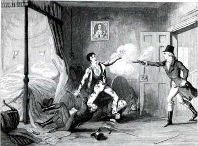 The Arrest of Lord Edward Fitzgerald by George Cruikshank. Free illustration for personal and commercial use.