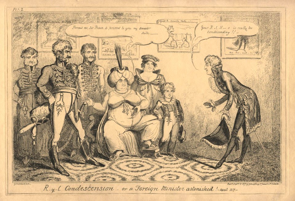 R-y-l Condescension - or a Foreign Minister admonished! - April 1817 by George Cruikshank