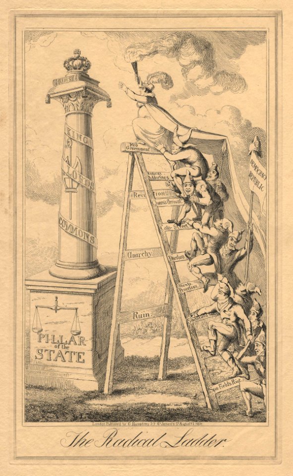 The Radical Ladder (Caroline Amelia Elizabeth of Brunswick) by George Cruikshank