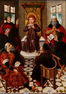 Cruz, Diego de la - Christ child among doctors - Google Art Project