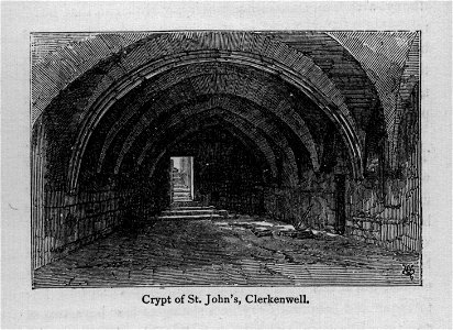 Crypt of St. John's, Clerkenwell - Walks in London, Augustus Hare, 1878. Free illustration for personal and commercial use.