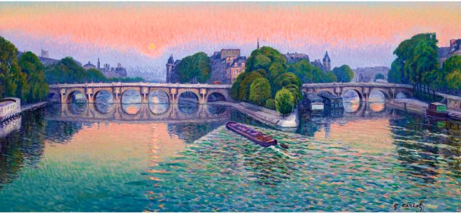 CRÉPUSCULE, LEVER DE LUNE SUR LE PONT NEUF 