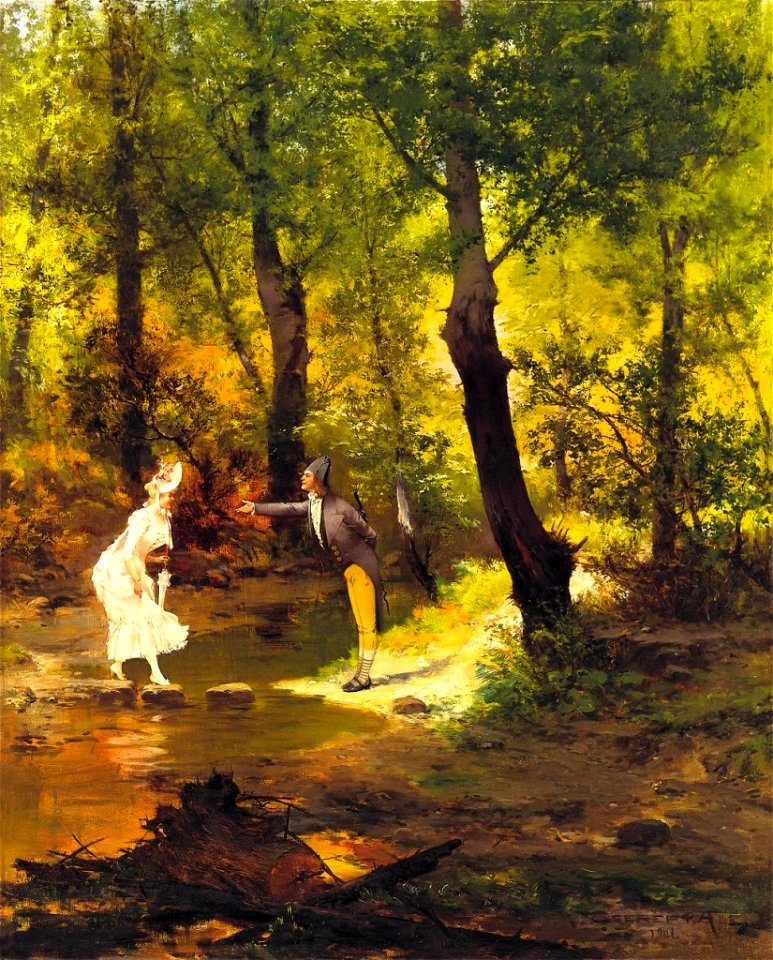 Cserépy Crossing the stream 1901