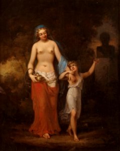 Cupid or Cesarion shows Cleopatra a bust of Mark Anthony or Julius Caesar