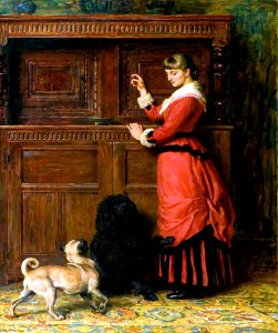 Cupboard Love Briton Riviere. Free illustration for personal and commercial use.