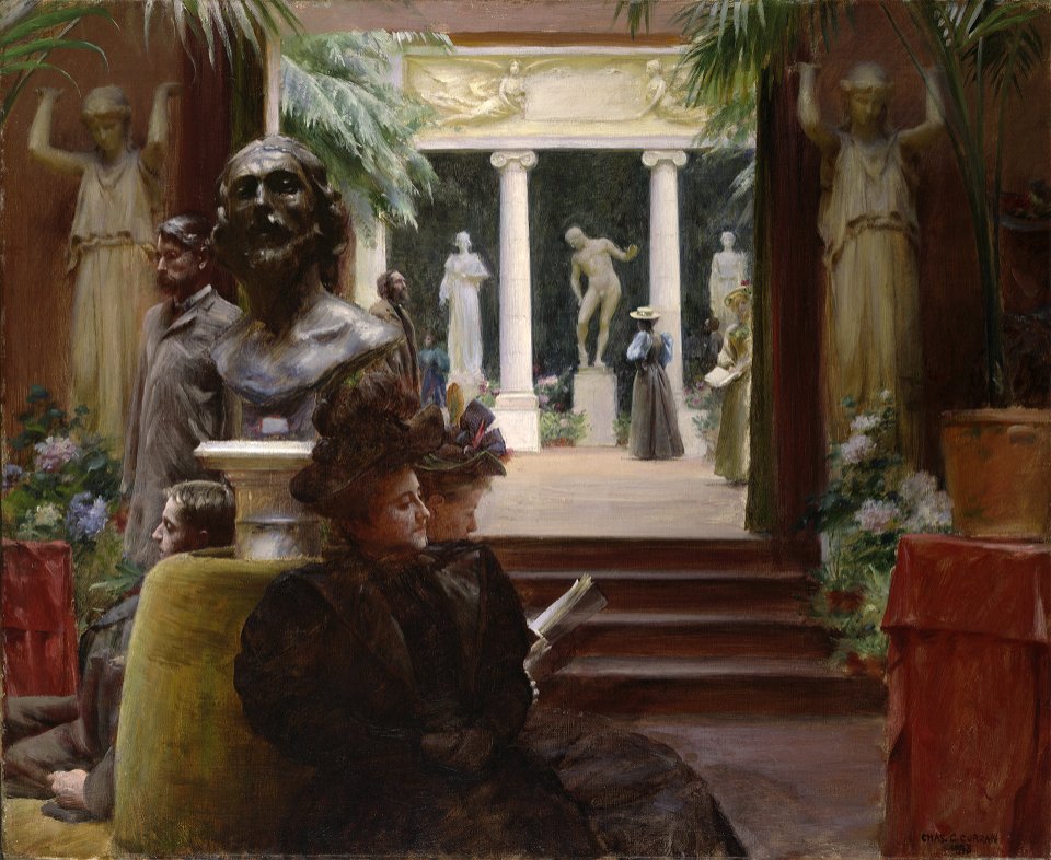 Charles Courtney Curran - At the Sculpture Exhibition - 1973.103 - Yale University Art Gallery