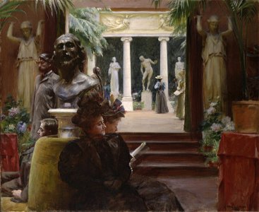 Charles Courtney Curran - At the Sculpture Exhibition - 1973.103 - Yale University Art Gallery