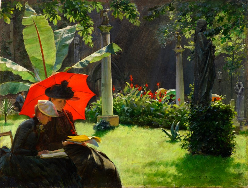 Charles Courtney Curran, 1889 - Afternoon in the Cluny Garden, Paris