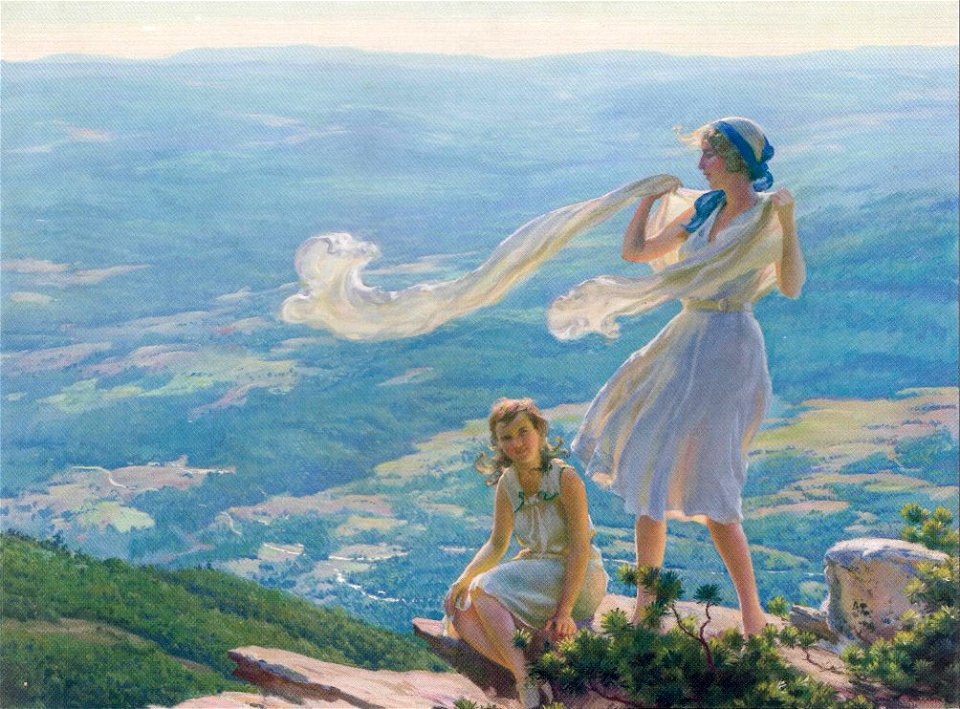 Wind on the Cliff by Charles Courtney Curran, 1930