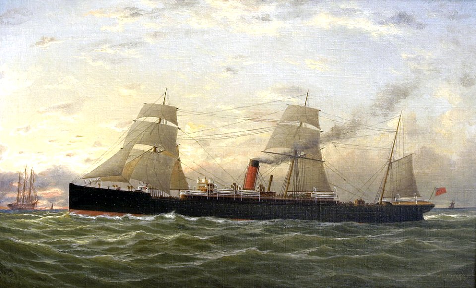 Cunard Liner Pavonia By George Parker Greenwood Free Stock