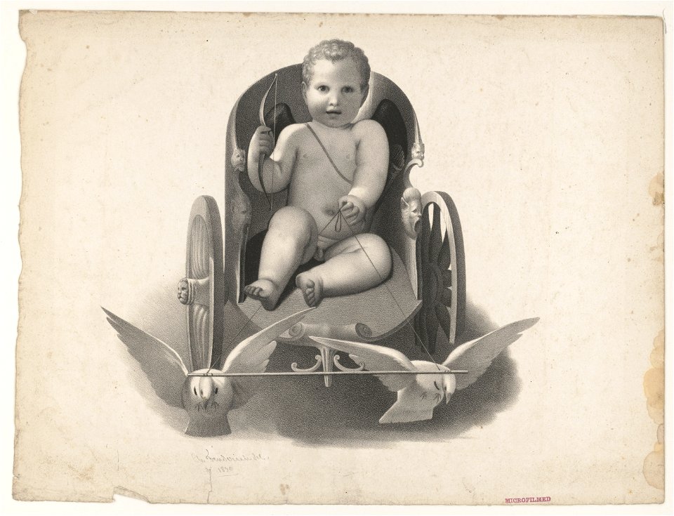 Cupid seated on an airborne chariot pulled by two doves) - Ch. Fenderich del. 1830 LCCN2003653651
