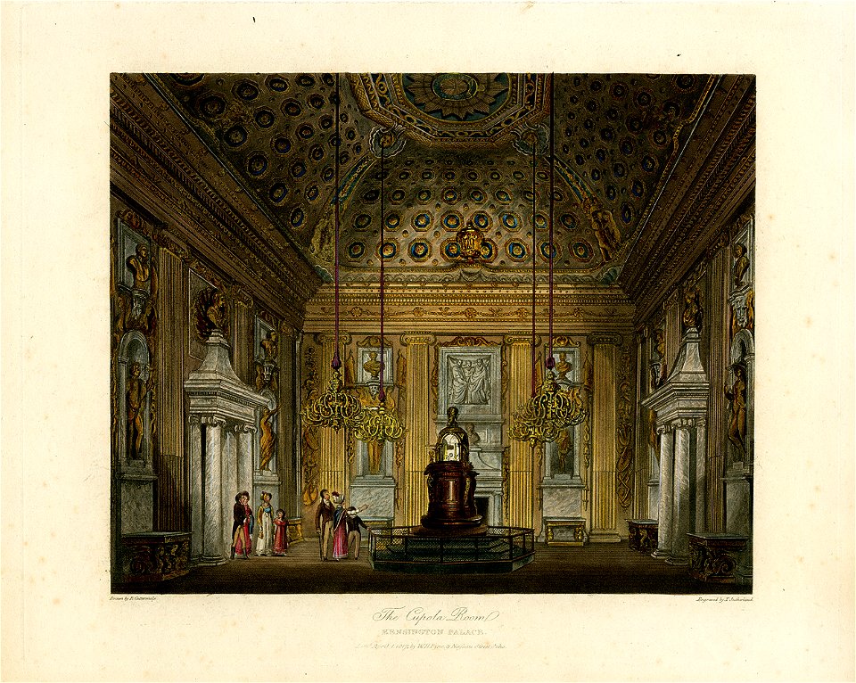 Cupola Room, Kensington Palace, from Pyne's Royal Residences, 1819 - panteek pyn84-221