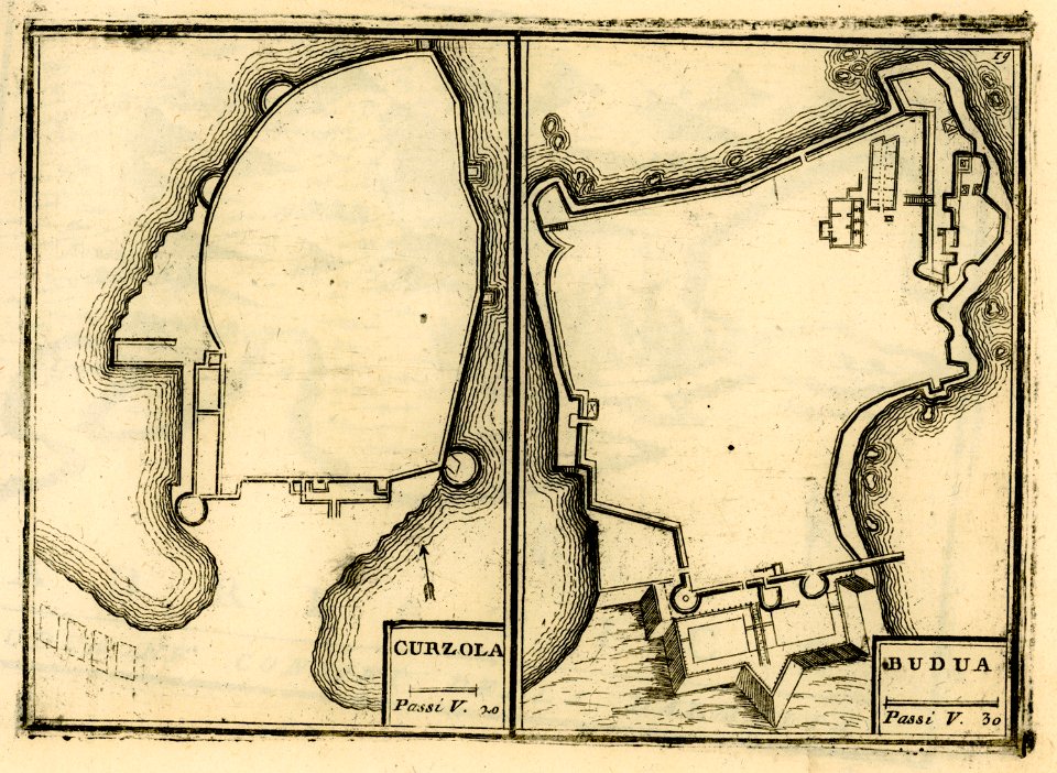 Curzola Budua - Coronelli Vincenzo - 1688
