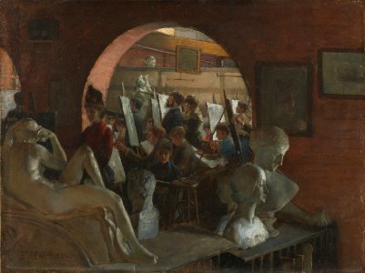 Charles Courtney Curran - An Alcove in the Art Students' League - 1950.1514 - Art Institute of Chicago
